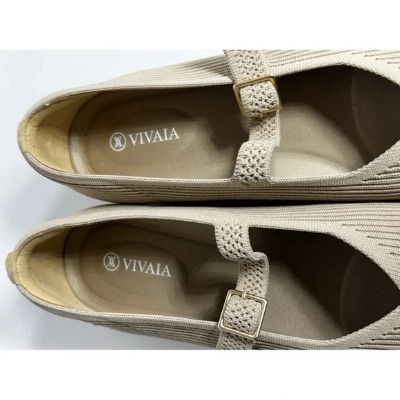 VIVAIA Shoes Womens Sz 9/40 Square-Toe Margot Mary Jane Minimalist Travel Ballet - Picture 9 of 10